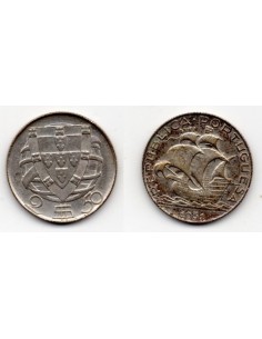1951 Portugal 2 Escudos y medio - Moneda plata