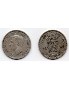1945 Reino Unido, 6 Penny / Georgivs VI
