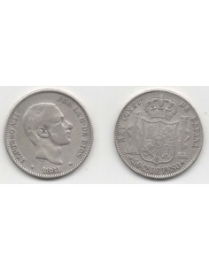 1881 Manila 50 Ctmos Peso Alfonso XII/MBC