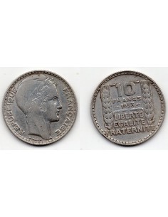 1933 - FRANCIA , 10 Francos DE PLATA