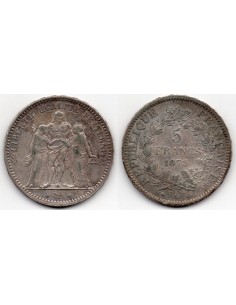 1873 A - Francia - Moneda de plata - 5 Francos. / Hércules MBC+