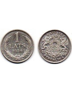 1924 Letonia -1 Lats plata