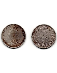 1887 Reino Unido, 6 Penny / Victoria
