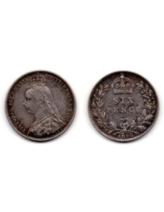 1890 Reino Unido, 6 Penny / Victoria
