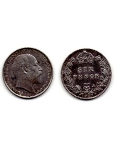 1902 Reino Unido, 6 Penny / Eduardo VII