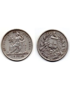 1896 Guatemala, 1 peso plata