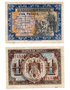 España Billete 1 peseta Hernán Cortés 1940
