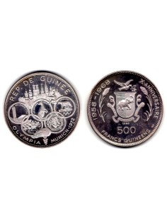 1969 - República de Guinea 500 francos de plata - Olimpiada 72