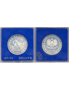 1980 Polonia 100 ZLOTYCH Moneda de plata - Olimpic Games