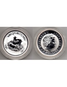 2003 Australia Cabra año lunar 2 onzas plata