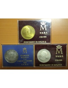 Medallas Bicentenario de Carlos III 17988-1988