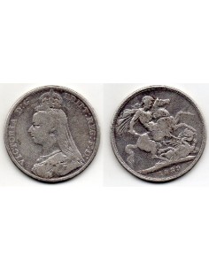 1889 Reino Unido, 1 Corona plata / Victoria
