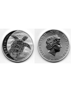 2021 Niue Moneda Tortuga - 1 onza de plata