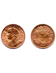 1927 Suiza 20 Francos oro - Vrenelli -