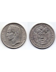 1921 VENEZUELA - 5 Bolivares de plata