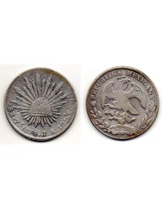 1874 MEXICO - 8 Reales Zs plata