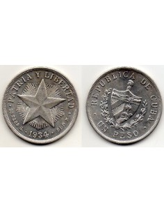 1934 Cuba - 1 Peso Estrella
