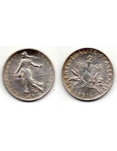 1916 - FRANCIA , 2 francos DE PLATA