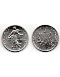 1917 - FRANCIA , 2 francos DE PLATA