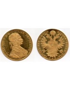 Moneda 4 Ducados Oro Austria 1915
