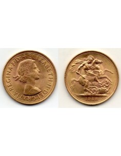 1958 Reino Unido, 1 Soberano oro / Isabel II