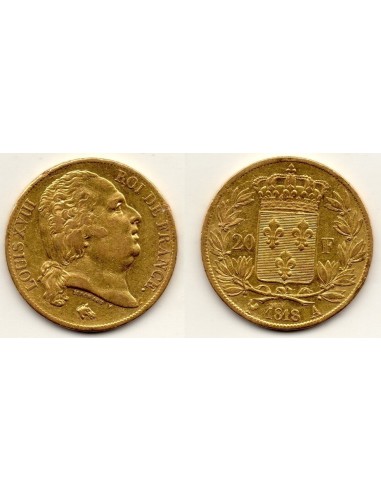 1818 A Francia Moneda Conmemorativa 20 Francos - Luis XVIII