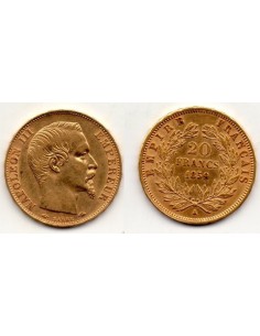 1859 A Francia 20 Francos de oro - Napoleón III