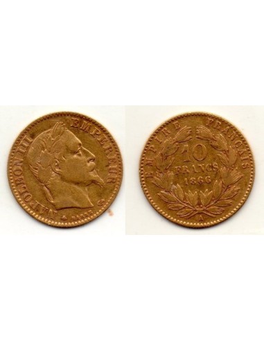 1866 A Francia 10 Francos de oro - Napoleón III