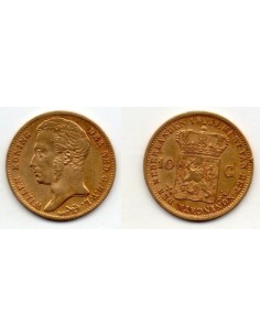1839 Holanda - 10 Gulden Oro - Escasa