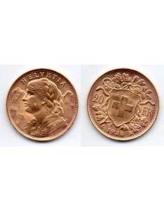 1935 Suiza 20 Francos oro - Vrenelli -