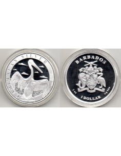 2022 Barbados Moneda 1 onza Pelicano