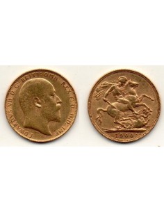 1908 Reino Unido, 1 Soberano oro / Eduardo VII