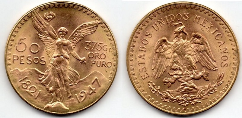 50 pesos de oro mexico